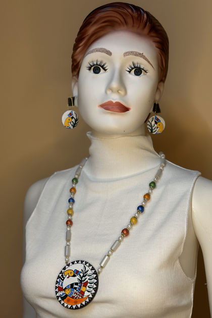 Festive Gold-Tone Terracotta Jewellery Set 2 – Necklace & Earrings | Bong Trendz