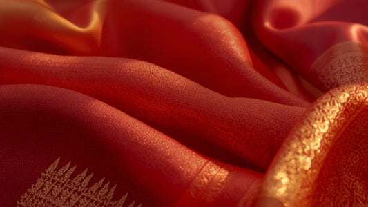 Silk Mark certified pure silk saree fabric close-up