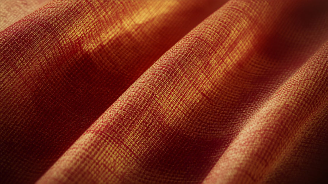Kota Doria saree online India featherlight khat weave fabric close-up