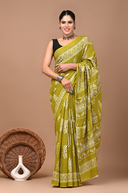 Mulmul Cotton Bangru Print Saree