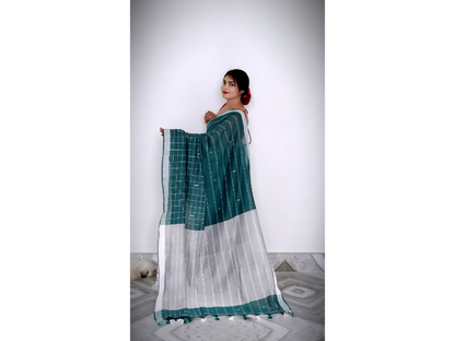 Half Check Cotton Saree