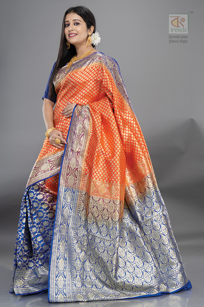 Dual Color Katan Banarasi Saree