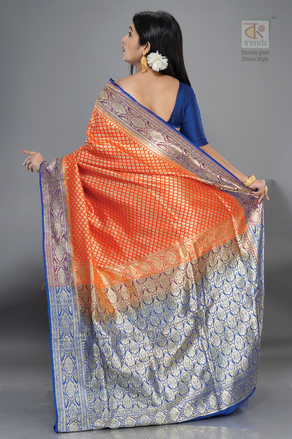 Dual Color Katan Banarasi Saree