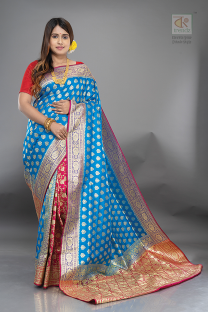 Dual Color Katan Banarasi Saree