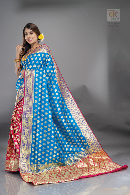 Dual Color Katan Banarasi Saree