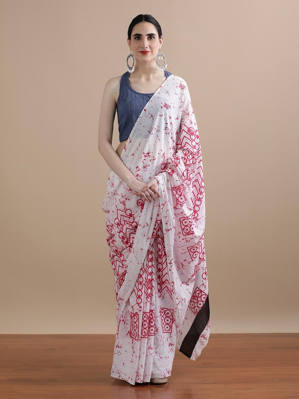 Mulmul Cotton Bangru Print Saree