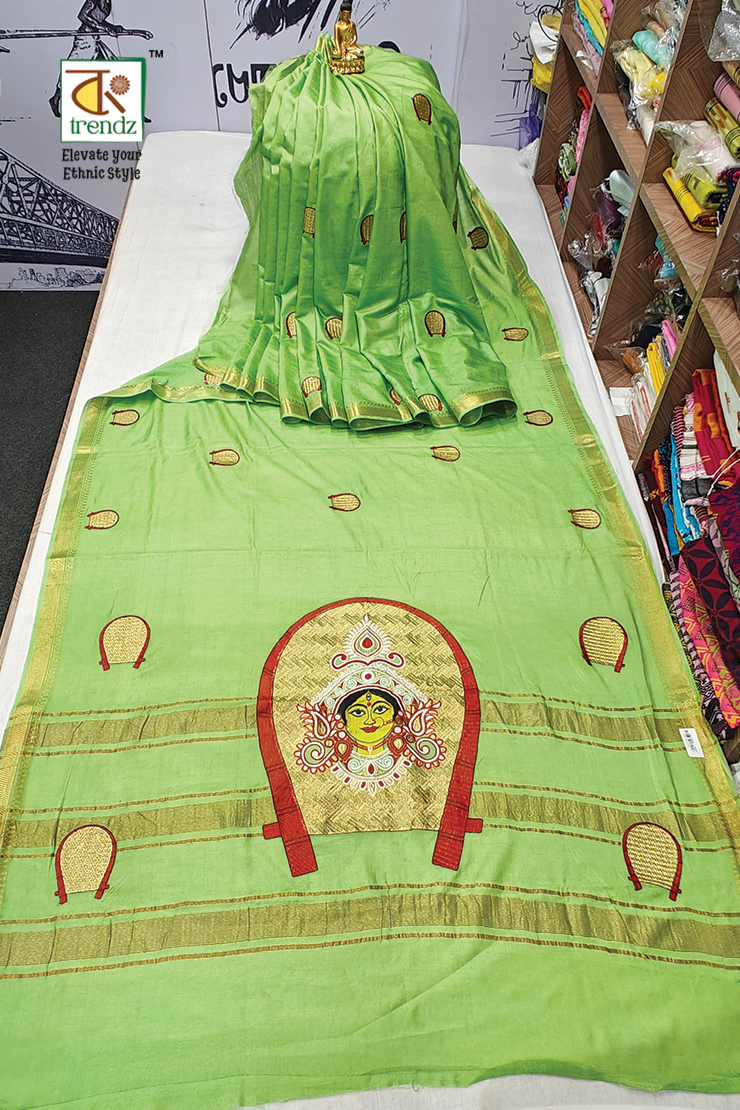 Kulo Devi Durga Embroidered Silk Saree