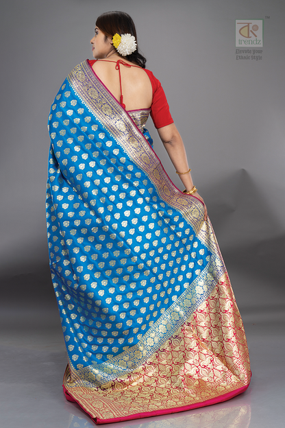 Dual Color Katan Banarasi Saree