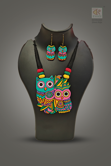 Everyday Ethnic Terracotta Jewellery Set 38 – Necklace & Earrings | Bong Trendz