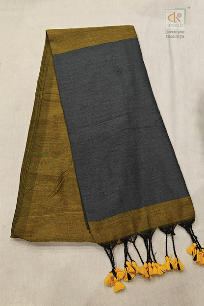 Stylish Dual Tone Soft Cotton Handloom sarees