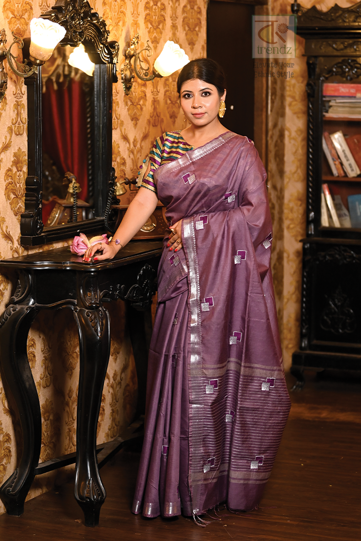 Inbox Bhagalpuri Semi Silk Saree