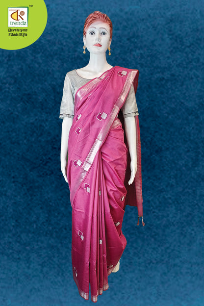 Inbox Bhagalpuri Semi Silk Saree