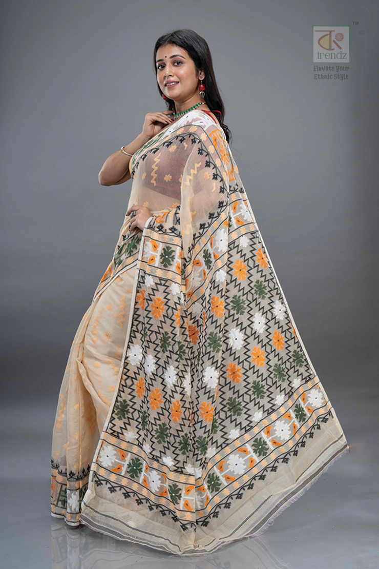 Premium Soft Floral Dhakai Jamdani Saree