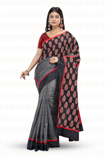 Dual Color Designer Leaf Boutique Printed Saree