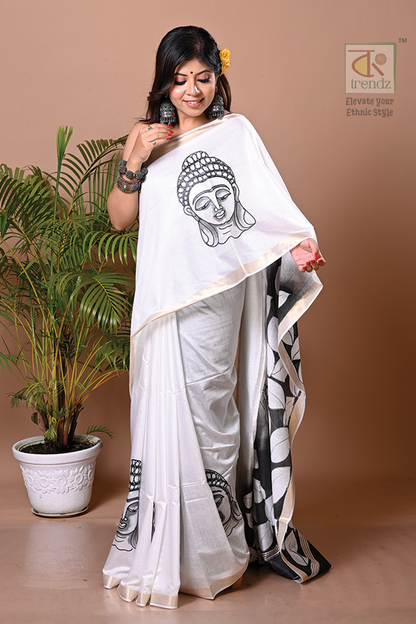 Bapta Silk Hand Painted Saree