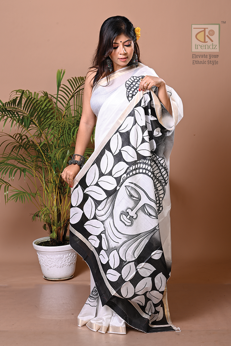 Bapta Silk Hand Painted Saree