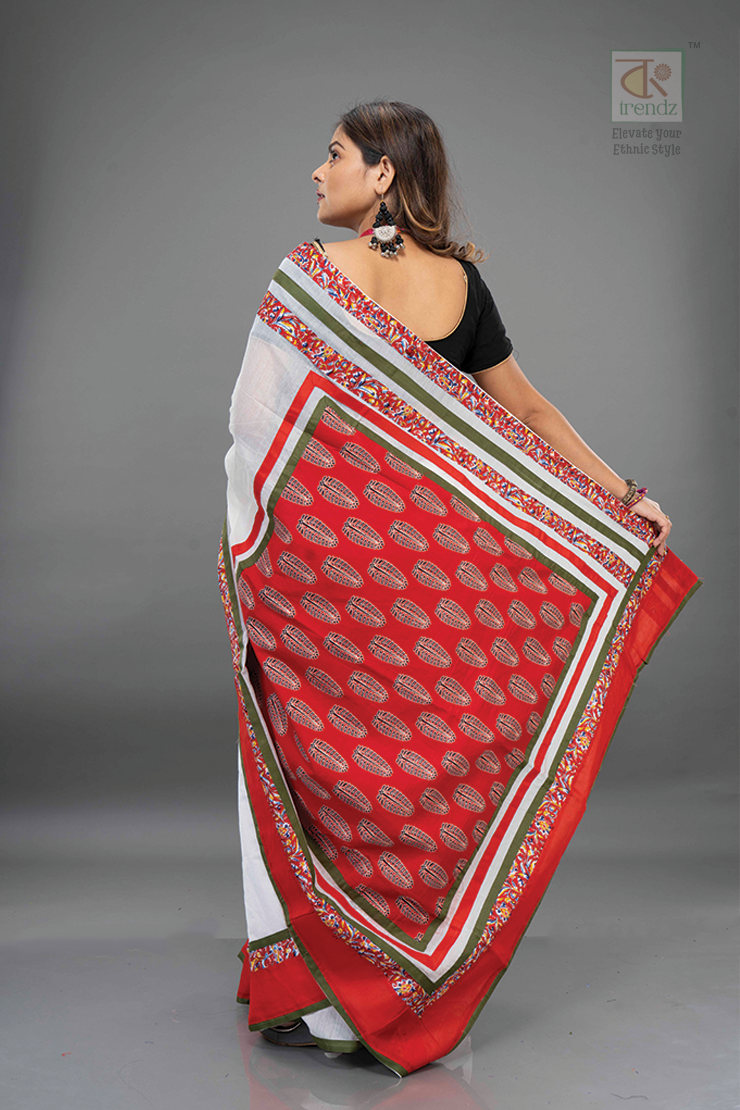 Dual Color Designer Leaf Boutique Printed Saree