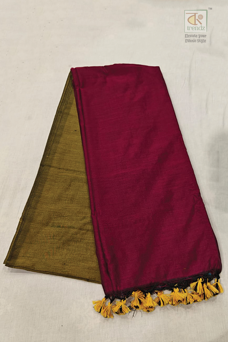 Stylish Dual Tone Soft Cotton Handloom sarees