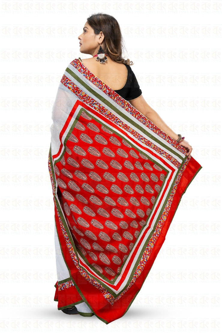 Dual Color Designer Leaf Boutique Printed Saree