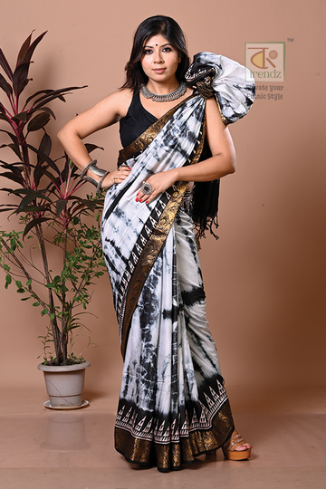 Splash Shibori Print Art Silk Saree | Bong Trendz