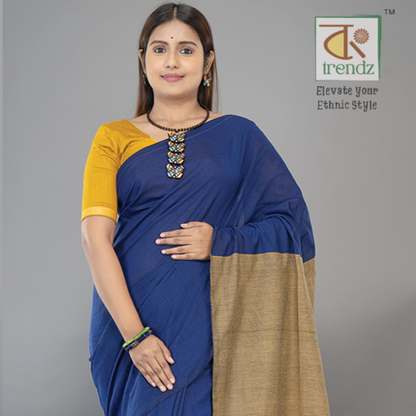 Stylish Dual Tone Soft Cotton Handloom sarees