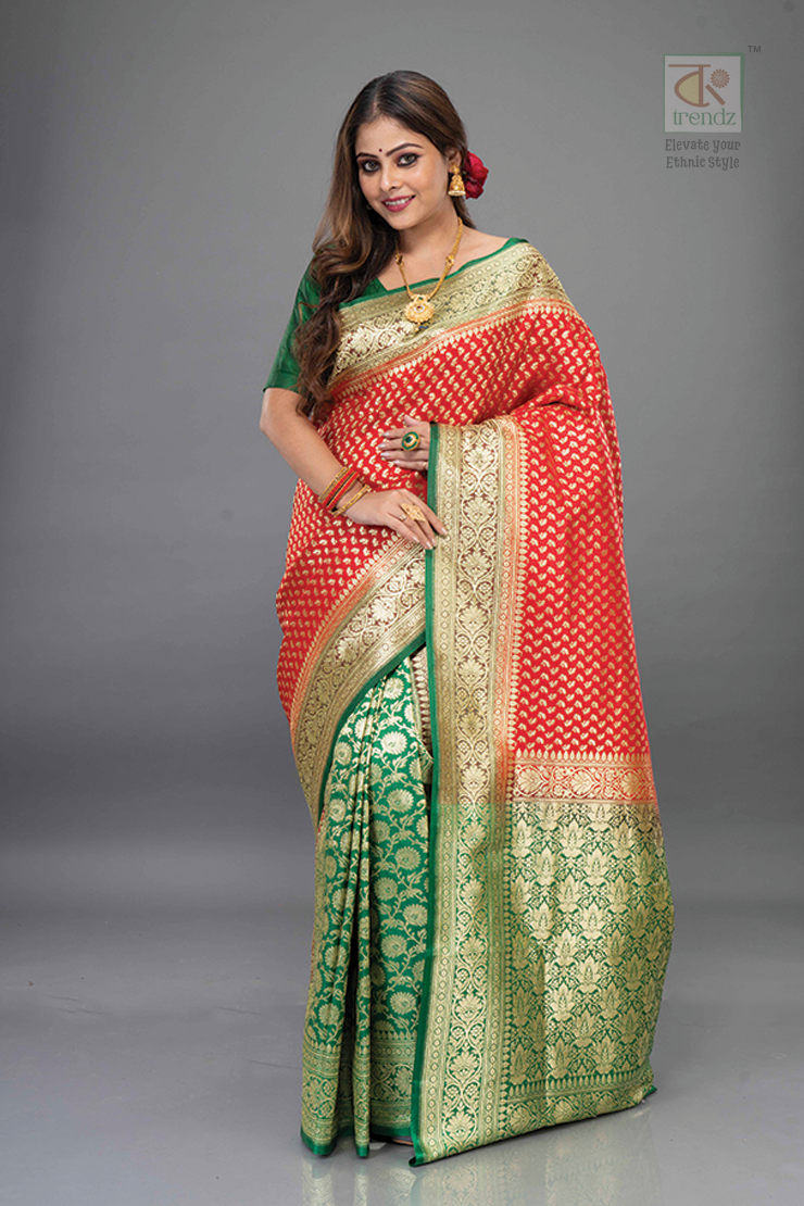 Dual Color Katan Banarasi Saree