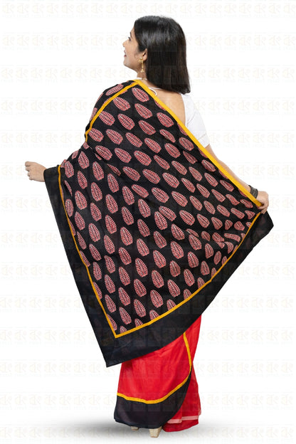 Dual Color Designer Leaf Boutique Printed Saree