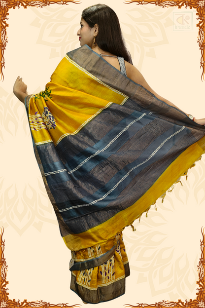 Banglar Kantha Stitch Churi Tassar Saree