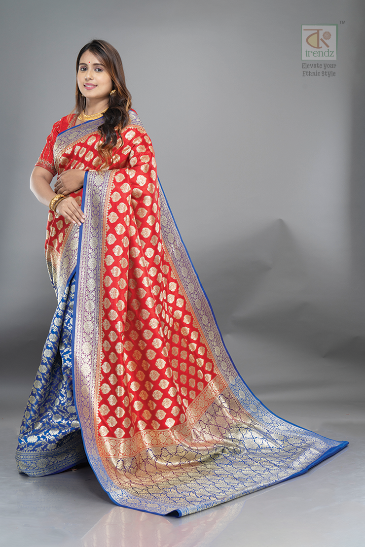 Dual Color Katan Banarasi Saree