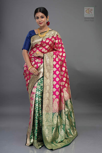 Dual Color Katan Banarasi Saree