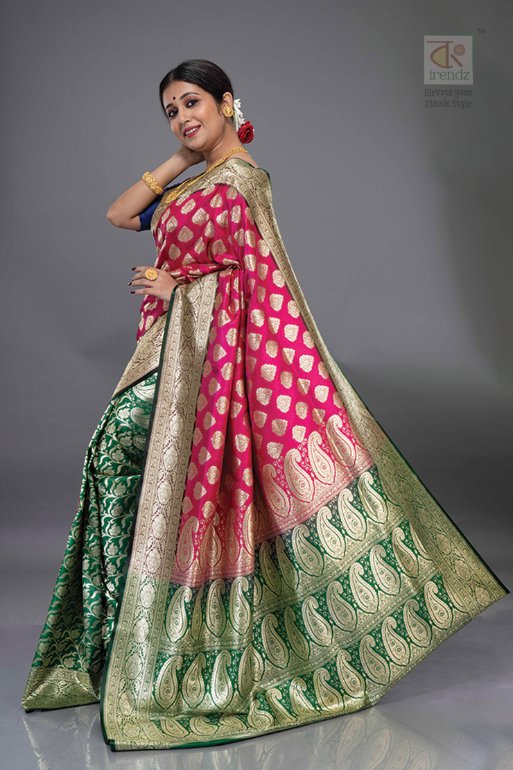 Dual Color Katan Banarasi Saree