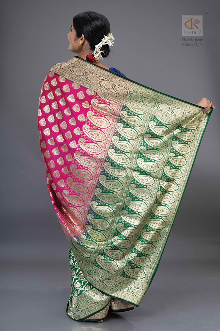 Dual Color Katan Banarasi Saree