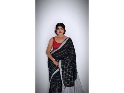 Half Check Cotton Saree