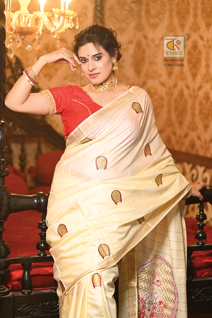 Kulo Devi Durga Embroidered Silk Saree