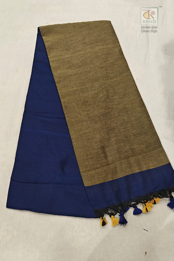 Stylish Dual Tone Soft Cotton Handloom sarees