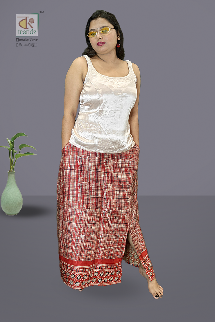 Modal Silk Pencil Skirt | Ajrakh Print | Bong Trendz