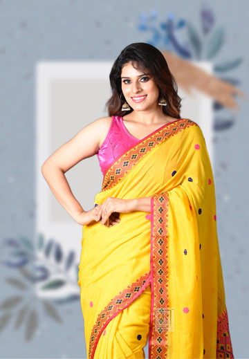 Assam Cotton Saree – View 2 | Bong Trendz