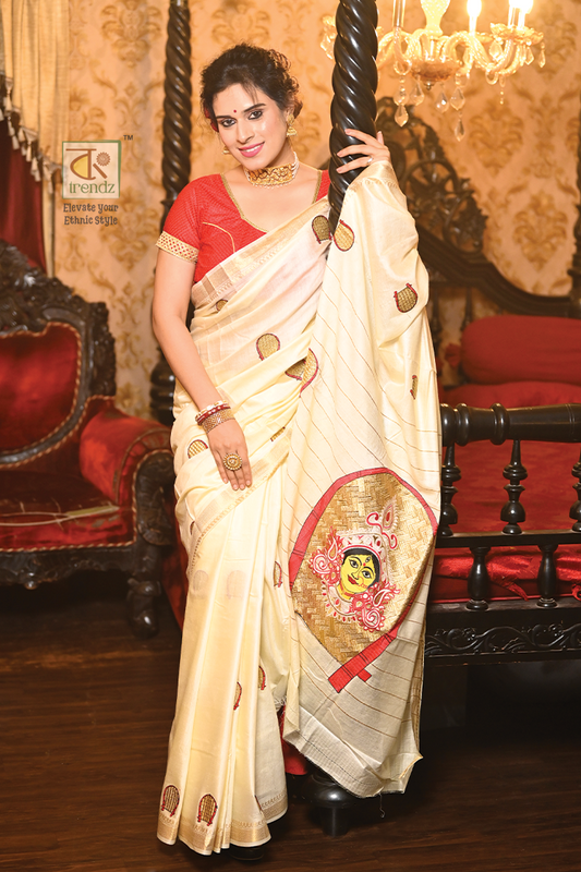 Kulo Devi Durga Embroidered Silk Saree