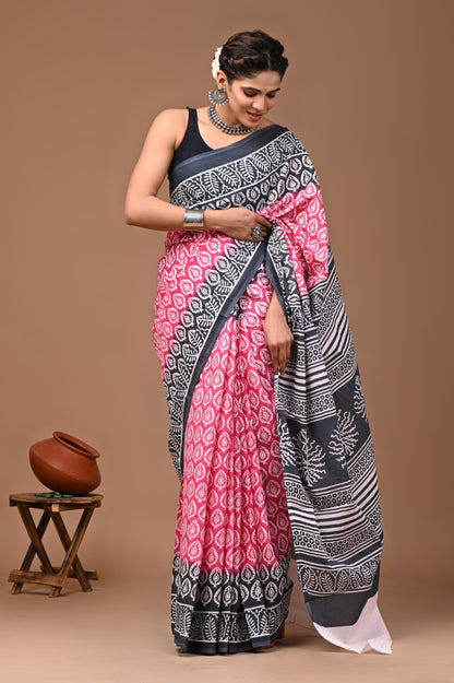 Mulmul Cotton Bangru Print Saree