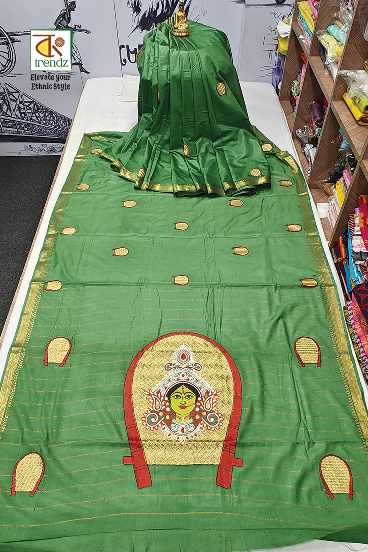 Kulo Devi Durga Embroidered Silk Saree