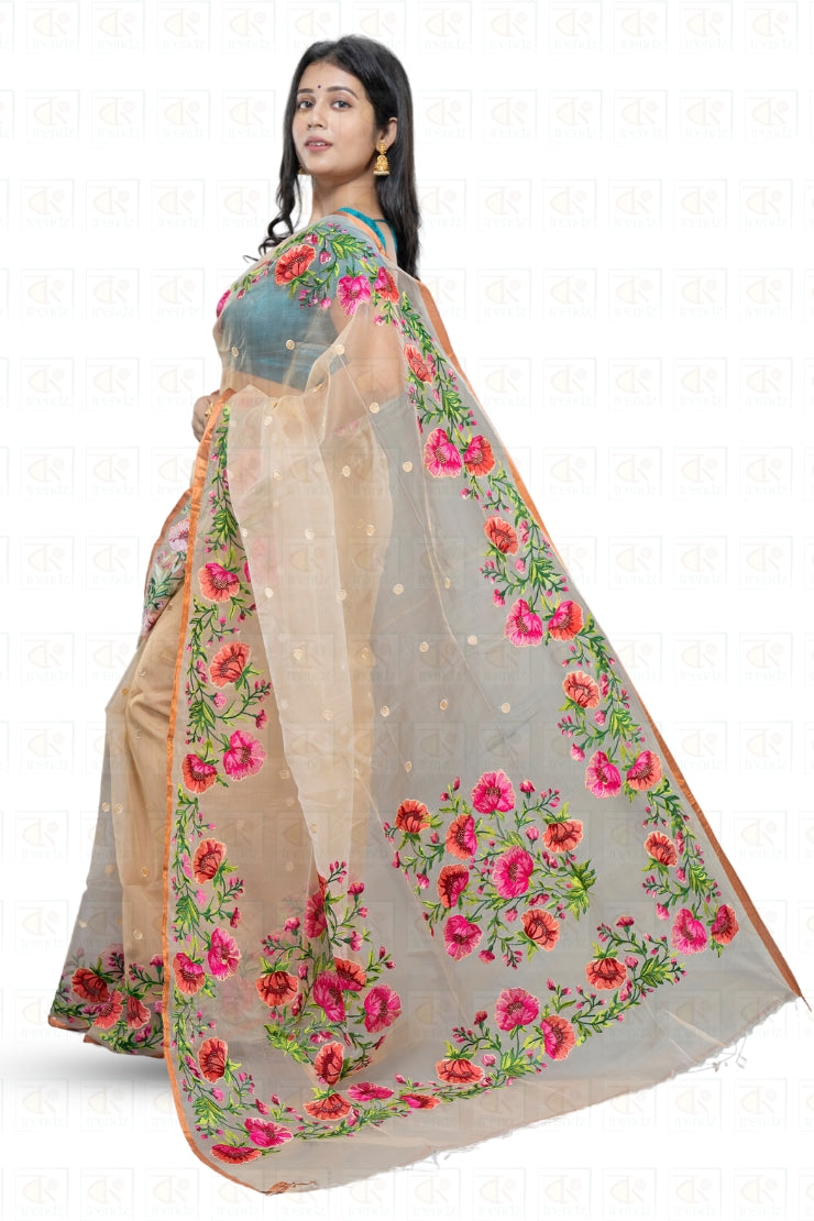 Beautiful Kadambari Muslin Rose Embroidery