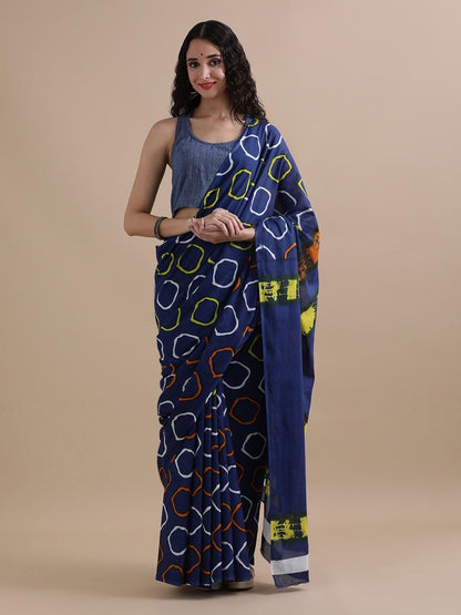 Mulmul Cotton Bangru Print Saree