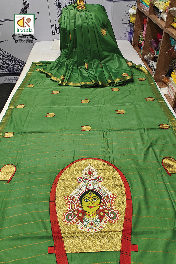 Kulo Devi Durga Embroidered Silk Saree