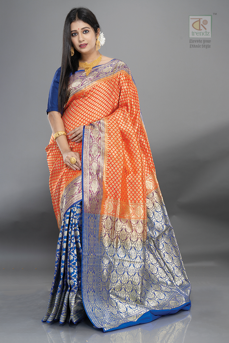 Dual Color Katan Banarasi Saree