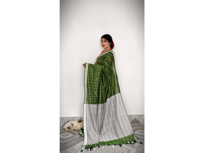 Half Check Cotton Saree