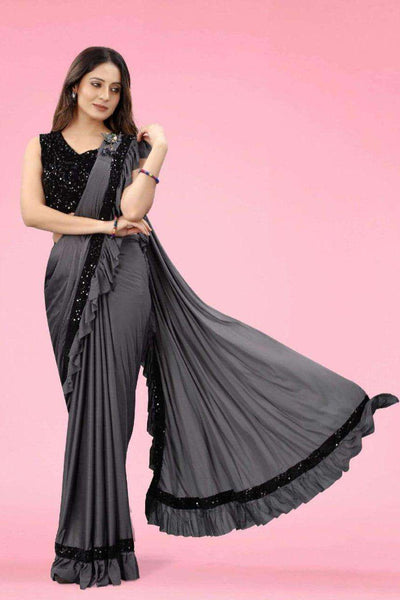 Aagiri Stitched Ruffle Saree | Party Wear | Bong Trendz