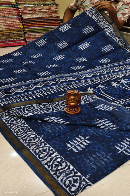 Chanderi Indigo Saree