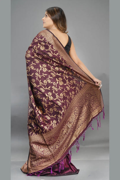 Matka Jaal Silk Saree – View 7 | Bong Trendz