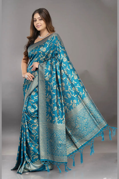 Matka Jaal Silk Saree – View 10 | Bong Trendz