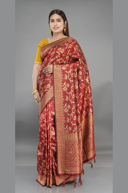 Matka Jaal Silk Saree – View 6 | Bong Trendz